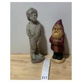 CONCRETE FIGURINES, BOY STATUE, SANTA CLAUS