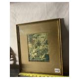 STILL LIFE PRINT, FRUIT AND URN MOTIF, GILT WOOD