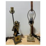 TABLE LAMPS, METAL CONSTRUCTION, FIGURAL BASE