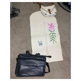BLACK FAUX LEATHER BRIEFCASE W/ ORGANIZER