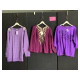 QUACKER FACTORY PURPLE SEQUIN TOP, BOB MACKIE