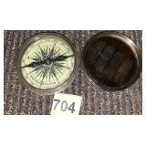 STANLEY LONDON POCKET COMPASS, BRASS CASE, HINGED