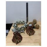 SILVER-TONE JINGLE BELL WREATH, W/ SILVER RIBBON