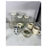 GOLDEN HARVEST GLASS CANISTERS W/ LIDS, MASON