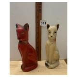 CERAMIC CAT FIGURINES, PAINTED FINISH, SITTING