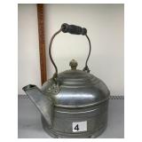 METAL TEA KETTLE, SWING HANDLE, WOODEN GRIP,