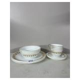 CORELLE BY CORNING DINNERWARE, WHITE GLASS W/