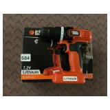 BLACK & DECKER 7.2V LITHIUM DRILL/DRIVER, NIB,