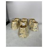 FABRIC LAMP SHADES, FLORAL PATTERN, YELLOW