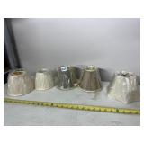 ASSORTED FABRIC LAMP SHADES, PLEATED AND TEXTURED
