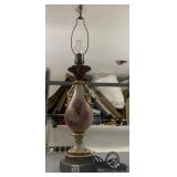 PORCELAIN TABLE LAMP, PORTRAIT MEDALLION, GILT