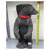BEAR STATUE, RESIN CONSTRUCTION, BASKET BACKPACK,