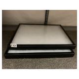 METAL LIGHT FIXTURE DIFFUSERS, BLACK FRAMES,