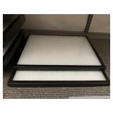 METAL LIGHT FIXTURE DIFFUSERS, BLACK FRAMES,