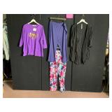 RHONDA SHEAR BLACK CARDIGAN, SLINKY BRAND PURPLE