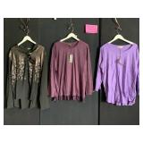 JOAN BOYCE SEQUIN SHIRT, DENNIS BASSO LACE-HEM
