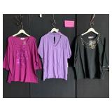 QUAKER FACTORY MAGENTA SEQUIN TOP, D2 PURPLE
