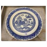 WILLOW PATTERN SERVING TRAY, BLUE AND WHITE