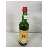 J&B RARE BLENDED SCOTCH WHISKY, GREEN GLASS