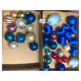 ASSORTED GLASS CHRISTMAS ORNAMENTS, VARIOUS