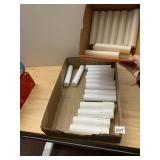 ASSORTED PLASTIC CANDLE SLEEVES, DRIP AND SMOOTH