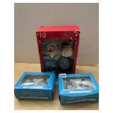 CHRISTMAS GIFT SET W/ SNOW GLOBE, MAGNET FRAME,