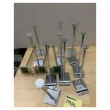 CHROME PLATED METAL DISPLAY STANDS, T-BAR FORM,