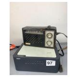 ELGIN TRANSISTOR RADIO, LEATHER CASE, W/ RCA