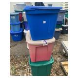 PLASTIC STORAGE TOTES, ASSORTED SIZES, LIDS
