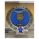 PABST BLUE RIBBON ADVERTISING SIGN, EMBOSSED