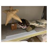 PRIMITIVE STAR DOLL ON WOODEN STAND, FABRIC DOLL,