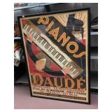 DAUDE PIANOS ADVERTISING POSTER, ART DECO STYLE,
