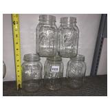 ASSORTED CLEAR GLASS MASON JARS, INCLUDES BALL,