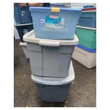 RUBBERMAID STORAGE TOTES, PLASTIC, SNAP-TOP LIDS,