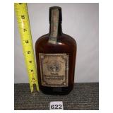 EMPTY GLASS WHISKEY BOTTLE, OLD OVERHOLT WHISKEY,