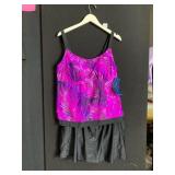 OCEAN DREAM SIGNATURE TANKINI SET, PINK AND BLACK