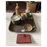 BATHROOM ACCESSORY SET, INCLUDES SOAP DISPENSERS,