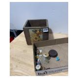 WOODEN STORAGE BOX W/ J&P COATS ADVERTISING