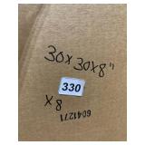 CORRUGATED CARDBOARD FLAT-PACKED. 30"X 30" X 8"