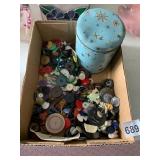 ASSORTED SEWING BUTTONS, VARIOUS SIZES, COLORS,