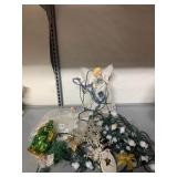CHRISTMAS TREE TOPPER ANGEL, GLASS FROG ORNAMENT,