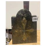 MARBLE PLAQUE, ARCHED TOP, INLAID STONE STAR