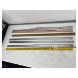 ASSORTED ADVERTISING YARDSTICKS, WOOD AND METAL