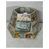 HEXAGONAL LAMP SHADE, NAUTICAL MAP PRINT, CLIPPER