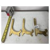 BRASS-TONE METAL HINGED DISPLAY STANDS, FOLDING