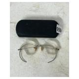 RIMLESS EYEGLASSES, OCTAGONAL LENSES, METAL