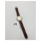 GITANO QUARTZ WATCH, ROUND CASE, WHITE DIAL,