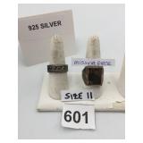 STERLING SILVER RINGS, WAVE PATTERN BAND,