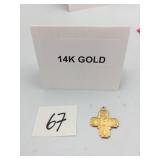 14K GOLD FOUR-WAY CROSS PENDANT, RELIGIOUS MEDAL,