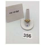 1/20 12K GOLD FILLED RING, SOLITAIRE CLEAR STONE,